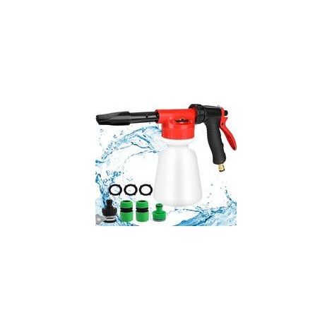 1L Pulvérisateur à Mousse, Pistolet de Pulvérisation Réglable pour Distributeur de Savon Connecté au Tuyau D'arrosage Universel,Ajouter 4 accessoires (1/5)