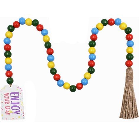 Guirlande de perles en bois (4 pièces) pour décoration de fête d'anniversaire (1/5)