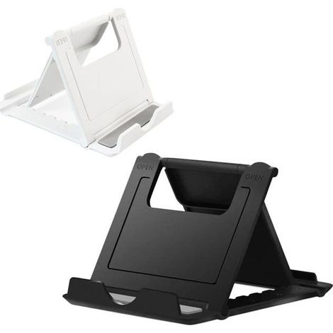BelleRise - Lot de 2 supports de téléphone portables, supports pliables de poche, supports de téléphone de bureau universels et réglables,
