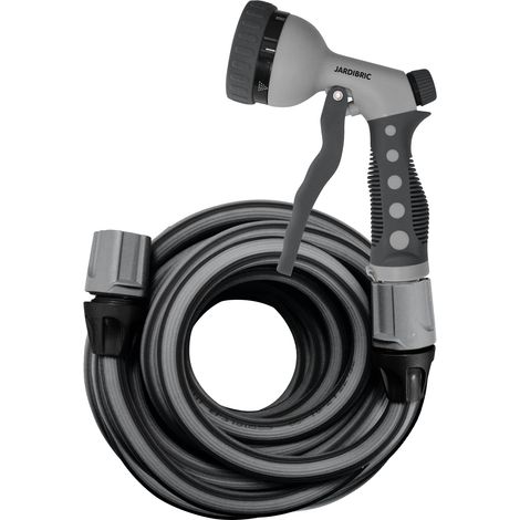 Set de Tuyau Etirable Jardibric Polymère Elastic 8,33 à 25m avec Raccord et Pistolet d'Arrosage