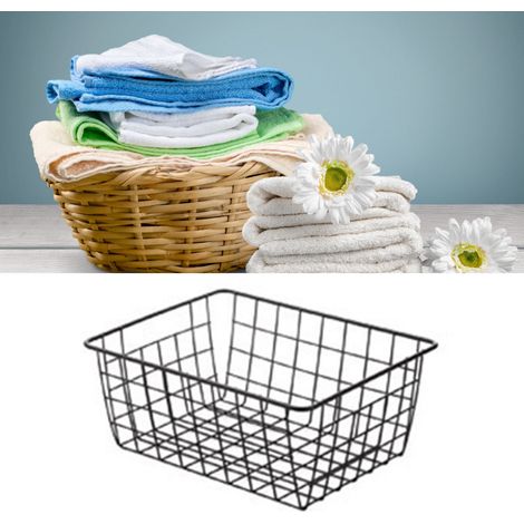 Großer schwarzer Obstkorb, Aufbewahrungskorb für Unterwäsche und Socken, Aufbewahrungskorb für Spielzeug und diverse Kleinigkeiten, Aufbewahrungskorb für Duschgel. (1/5)