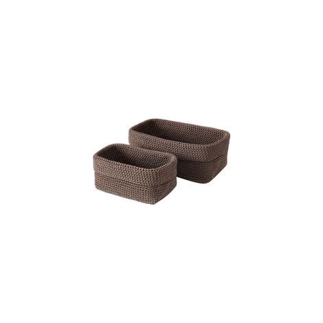 Scatole portaoggetti intrecciate, set da 2, cestini portaoggetti versatili, adatti per riporre oggetti in casa e in ufficio. - Crezuo