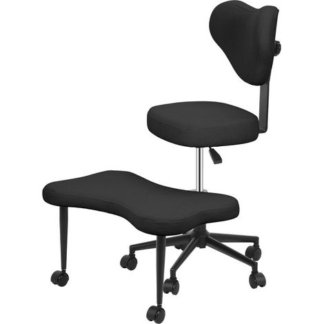 FIANAO - Chaise de bureau - Chaise à jambes croisées, design ergonomique avec repose-pieds pivotant à 360°, hauteur réglable, 70 × 80 × 102 cm (1/5)