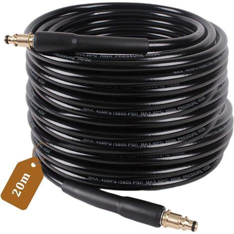 20M Tuyau Haute Pression pour Karcher K2 K3 K4 K5 K6 K7 Rallonge Tuyau de Rechange Flexible Haute Pression avec un Adaptateur en Laiton pour Flexible Karcher Nettoyeur Haute Pression (1/5)
