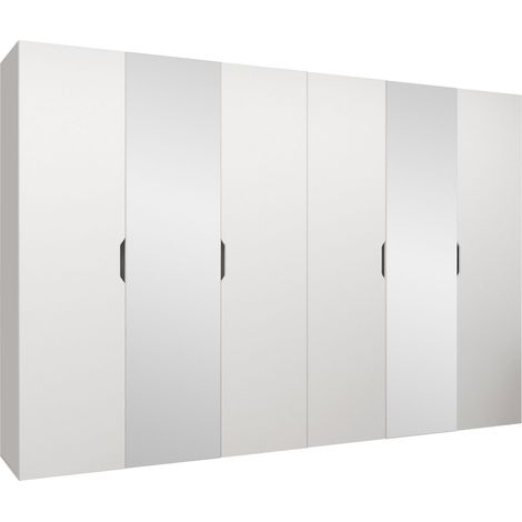 Armario Hartford 518, Blanco, 202x300x50cm, Puertas de armario: Con bisagras, Número de estantes: 4 (1/4)