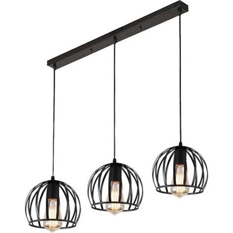 U-Do Suspension Luminaire Vintage Lampe pour Salon Salle à Manger Cuisine Restaurant Noir (1/4)