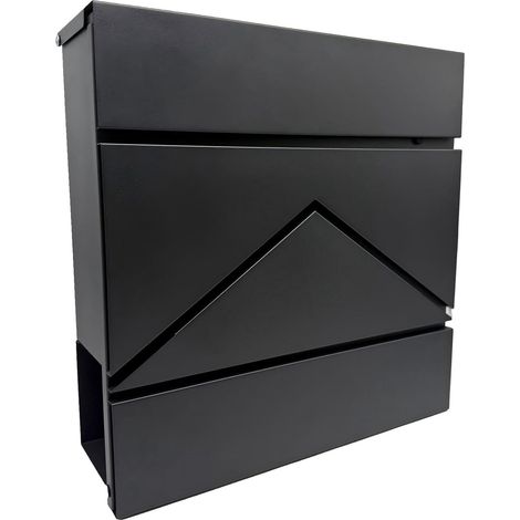 Wandmontierter Metallbriefkasten mit Zeitungshalter