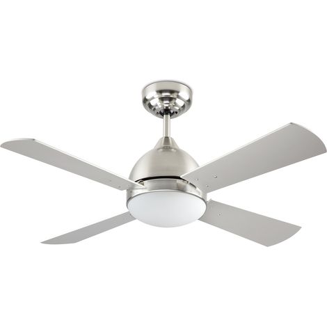 Forlight Borneo - Ventilador de Techo con Luz E27 Silencioso con Motor DC, 3 Velocidades, Programable con Temporizador y Función Giro Inverso para Invierno. Palas Reversibles de Madera. Níquel Satinad (1/5)