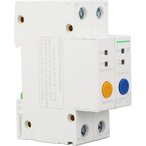 Disjoncteur WiFi 2P AC230V 16A, Commande à Distance, Minuterie, Surveillance en Temps Réel, Montage sur Rail DIN (1/5)