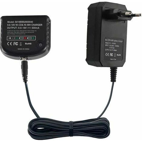 Chargeur de Rechange Compatible avec Black & Decker 9,6 V 12 V 14,4 V 18 V Nicad Nimh Batterie HPB18-OPE HPB18 HPB14 HPB12 HPB96 244760-00 A1718 FSB18 (1/4)