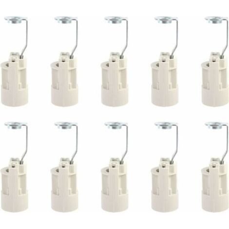 Casquillo E14, portalámparas E14 ajustables, adaptador de casquillo E14, portalámparas de bayoneta, 10 unidades (blanco) (1/4)