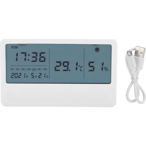 Thermomètre Hygromètre Électronique USB Rechargeable pour Intérieur - Outil de Test Domestique (1/5)