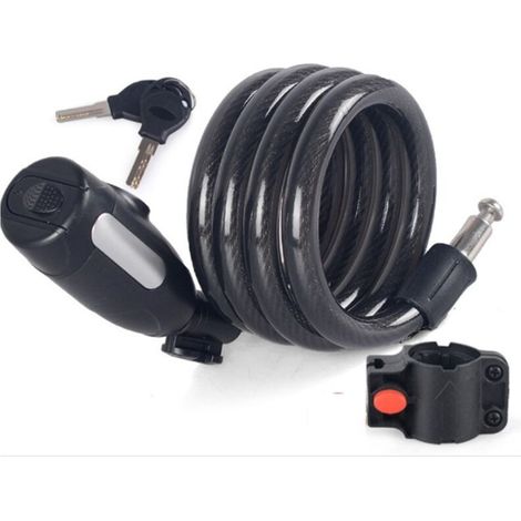 antivol de 120 cm de long - refermable facilement sans clé - cadenas pour vélo avec fixation - antivol en spirale pour vélo & poussette (1/3)
