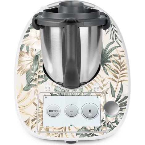 Stickers Thermomix TM6 - Feuilles Tropicales - Adhésif BRILLANT (1/2)