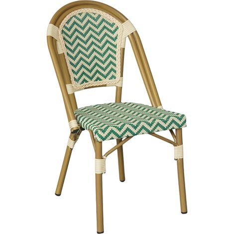 Sillas de jardín apilables Mobili Rebecca Tillandsia 85x46x57 Aluminio PVC, PET Verde Blanco Clásico Set 2 Piezas (1/5)