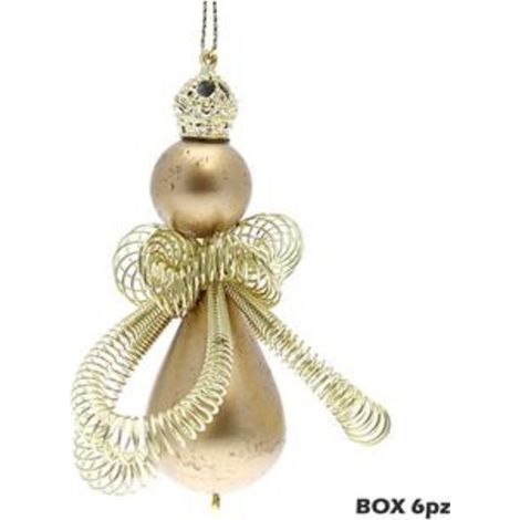 4 pendoli con fiocco per albero di natale - colore rame - decorazioni addobbi natalizi