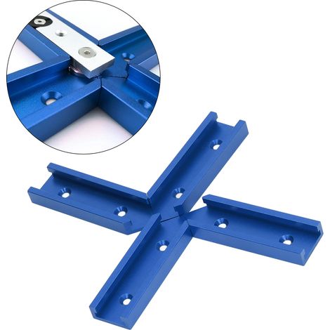 100 mm T-Nut-Verbinder, universell für die Holzbearbeitung, Typ 30 Kreuznut, blau. (1/5)