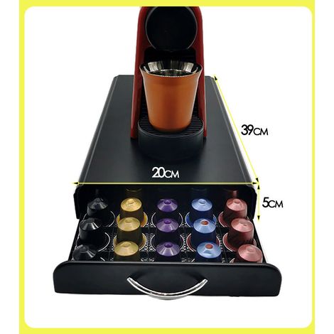 Halterung für Nespresso-Kaffeekapseln, schwarzer rotierender Displayständer zur Aufbewahrung und Organisation von Kaffeekapseln deng  ALOVEZ (1/2)