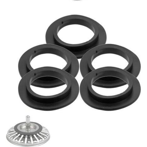 Set of 5 sealing gaskets for bathtub drain, sink, bathroom sink, lip seal, rubber gasket for basket strainer (1/4)
