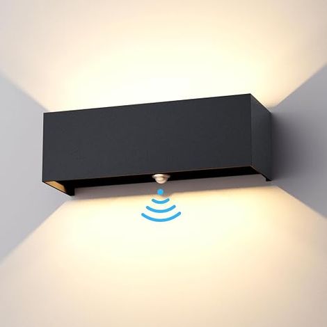 30W Wall Light with Motion Detector, Outdoor/Indoor Wall Light, IP65 3000K, Motion Sensor Light, Anthracite (1/5)