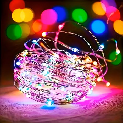 40 Lucine luce led multicolor con filo nudo a batteria micro per decorare alberi di natale presepe ghirlande centrotavola decorazioni vanno anche in acqua