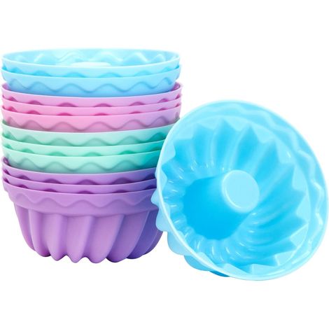 Silikon-Backformen-Set, 12er-Set, farbenfroh, mit Kaminprofil (1/5)