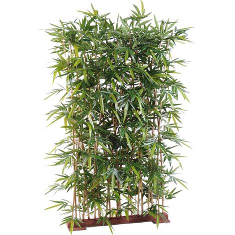 Plante artificielle haute gamme Spécial extérieur/ Haie artificielle Bambou, coloris vert - Dim : 150 x 50 x 130 cm