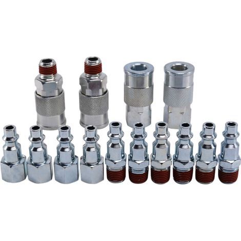 14 PièCes 1/4 Pouce NPT Raccord Rapide Coupleur D'Air et Kit de Prise pour Accessoires de Compresseur D'Air Raccords (1/3)