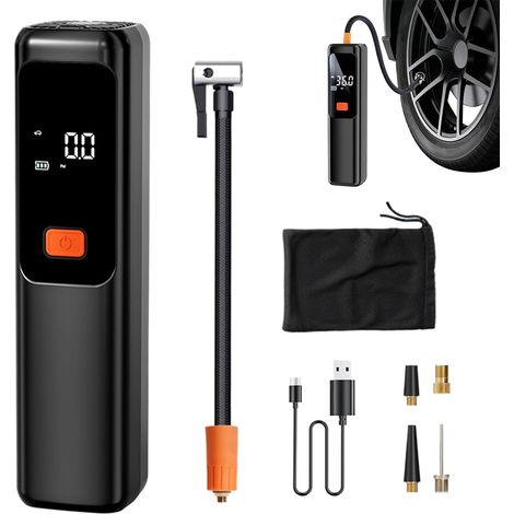 Compresseur d'air Portable - Petit Compresseur de Pneux avec Manomètre - (1/5)