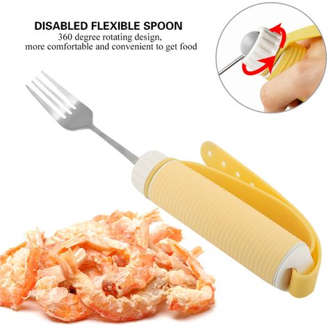 Besteck für ältere Patienten mit Arthritis, abnehmbar, flexibel und drehbar (Gabel) (1/5)