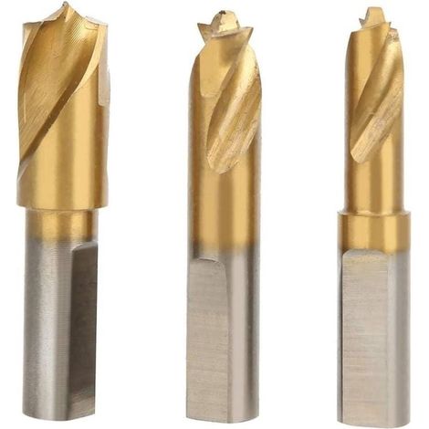 3Pcs Foret à Dépointer, HSS CO 6.5mm/8mm/10mm Foret Coupeur de Soudage par Points Ensemble Fraises à Dépointer pour Enlever les Joints de Soudure en Tôle (1/4)