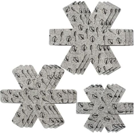 Lot de 9 protections pour poêles et cocottes Wady, 3 tailles différentes, pour séparer et protéger les surfaces de votre cuisine pour la maison--TRIMEC (1/5)