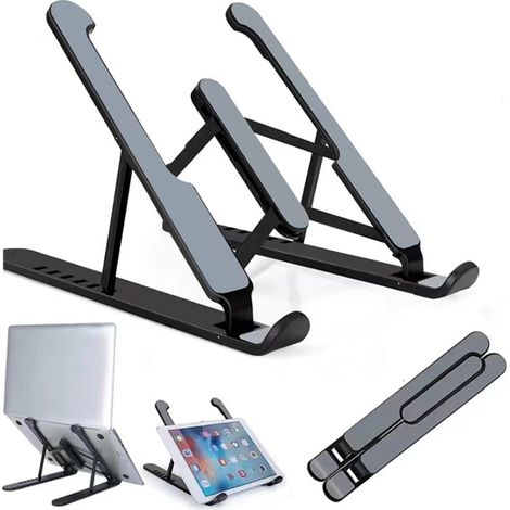 Verstellbarer Laptopständer, faltbarer Tischständer für Computer, Bücher, Tablets und Notebooks, Schreibtischerhöhung aus ABS-Kunststoff, kompatibel mit MacBook Air, Pro, ASUS, HP Surface und Lenovo ( (1/5)