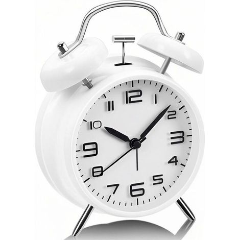 Réveil analogique à double sonnerie, volume extra fort, idéal pour les gros dormeurs, fonctionne sur piles, avec veilleuse. (1/5)