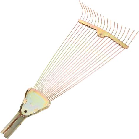 Râteau Pliable en Acier Haute Teneur en Carbone pour Jardin et Pelouse Design Denté et Fabrication Traditionnelle Forgée, Outil pour Ramasser Feuilles et Herbes (1/5)