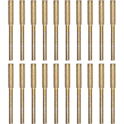 Affûteur de tronçonneuse 20 pièces, tête de meulage de bavure, Kit d'outils d'affûtage de fichiers rotatifs, or 4mm