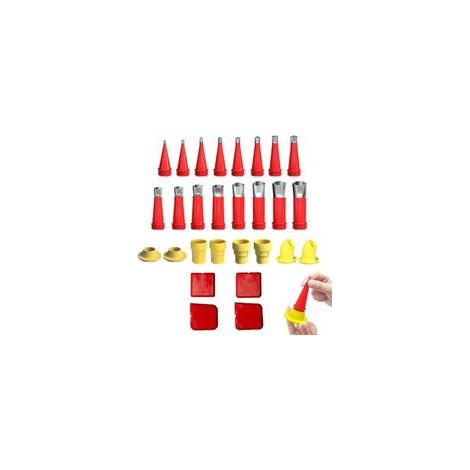 28 Pièces Calfeutrage Buse Applicateur Réutilisable, Universel Kit D'outils De Buse, Trousse à outils de buse en caoutchouc intégrée (1/5)