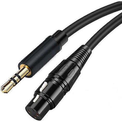 Câble audio 3,5 mm vers XLR femelle vers XLR pour microphone, amplificateur et haut-parleur, 2 m / 6,56 pi (1/5)