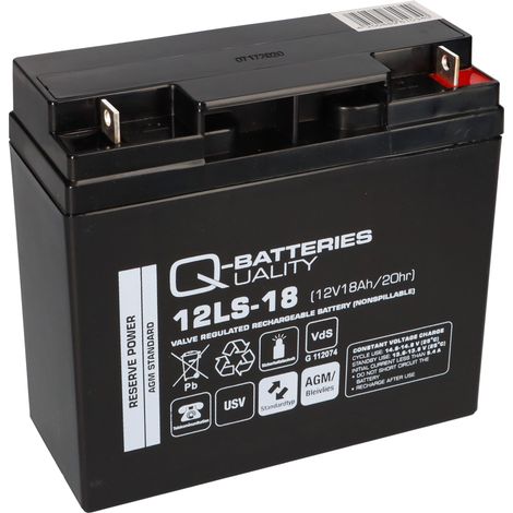 Q-Batteries 12LS-18 12V 18Ah Blei-Vlies-Akku AGM VRLA mit VdS (1/5)