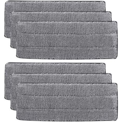 Tampons de Vadrouille,6pcs Mop Remplacement des Tampons,Tampon de Nettoyage de Tête de Balai de Ménage en Microfibre,pour Le Nettoyage et Le récurage des sols humides ou secs (1/5)