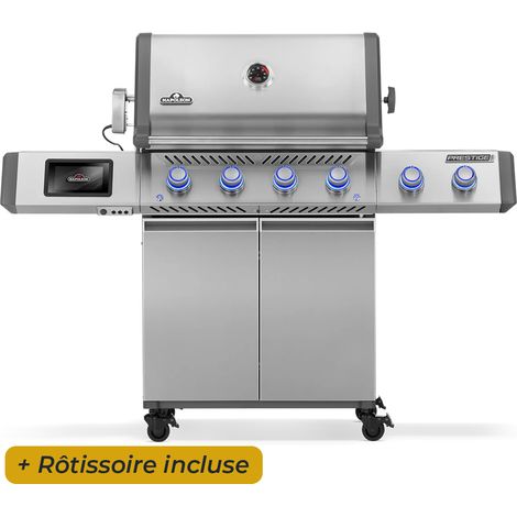 Barbecue à gaz Prestige PRO 500 + Sizzle Zone + Brûleur arrière - Connecté - Inox