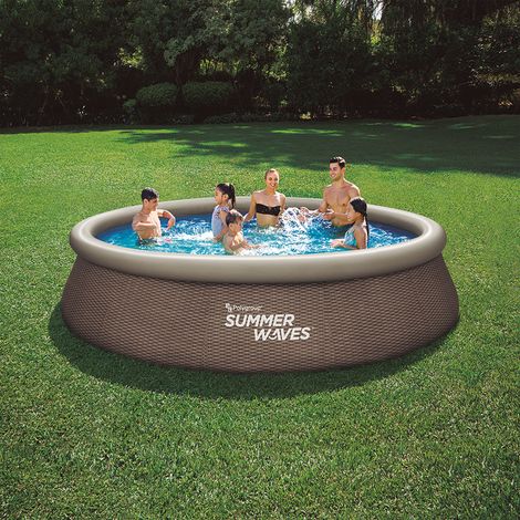 Piscine autoportante imitation rotin Summer Waves 396x84 cm - talla