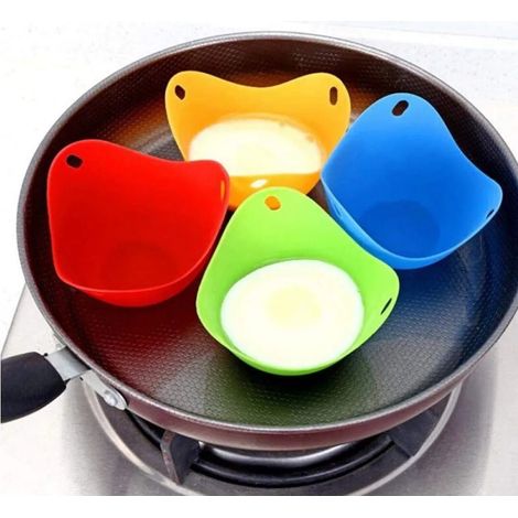 4 piezas Tazas de cocción de huevos de silicona Sartén Molde para pastel para cocina Microondas para sartén de huevos, utensilios de cocina, olla a vapor, microondas (1/5)
