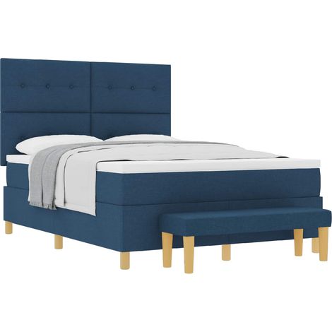Maison Exclusive - Lit à ressorts avec tête de lit Bleu 200 x 160 cm tissu (1/5)