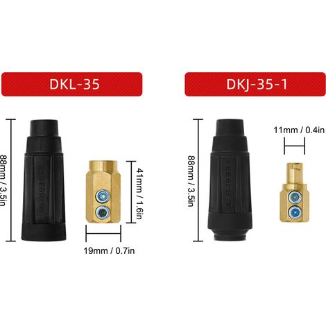 Connecteur de Soudure Rapide Mâle DKJ‑35‑1 et DKL‑35 pour Câble Électrique et Outillage (1/5)
