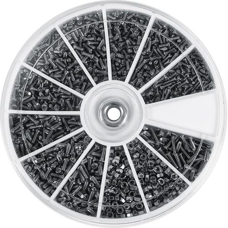 600 Pièces Mini Vis, 12 Types de Petits En Acier Inoxydable Vis M1 M1.2 M1.4 M1.6, Kit De Micro Vis Pour Montres, Lunettes (1/5)