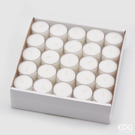 EDG Enzo De Gasperi Candela Tealight (Doppio) Conf 50 Pz Base Trasparente H2,3 Cm D 3,8 Cm