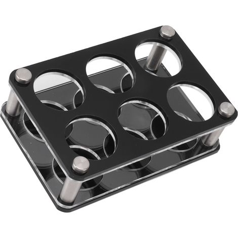 Présentoir à bouteilles de vin en acrylique résistant aux chocs, porte-bouteilles décoratif pour bar à domicile, 2 x 3, porte-gobelets combiné à 6 emplacements (1/5)