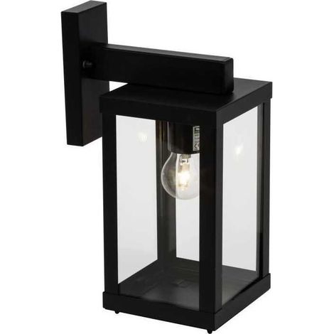 BRILLIANT - GAIA applique exterieure - descendante - coloris noir - metal/verre E27 1x60W