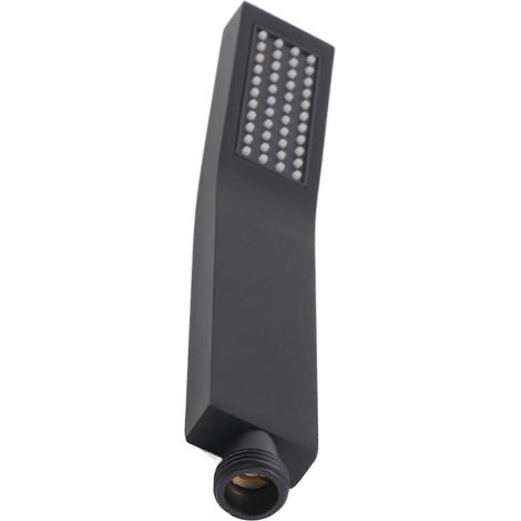 Pommeau de douche à main en laiton chromé noir mat, douchette de salle de bain (1/5)